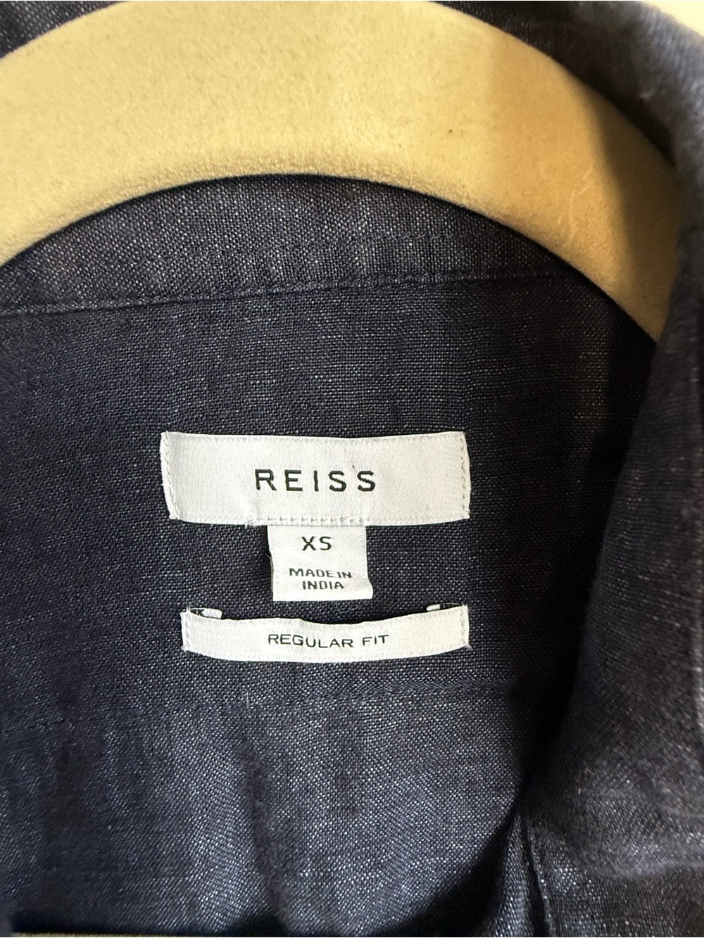 REISS Navy Blue 100% Linen Ruban | Button-Down Shirt XS - Picture 4 of 8